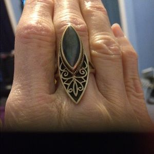 Bronze ring with black onyx stone.